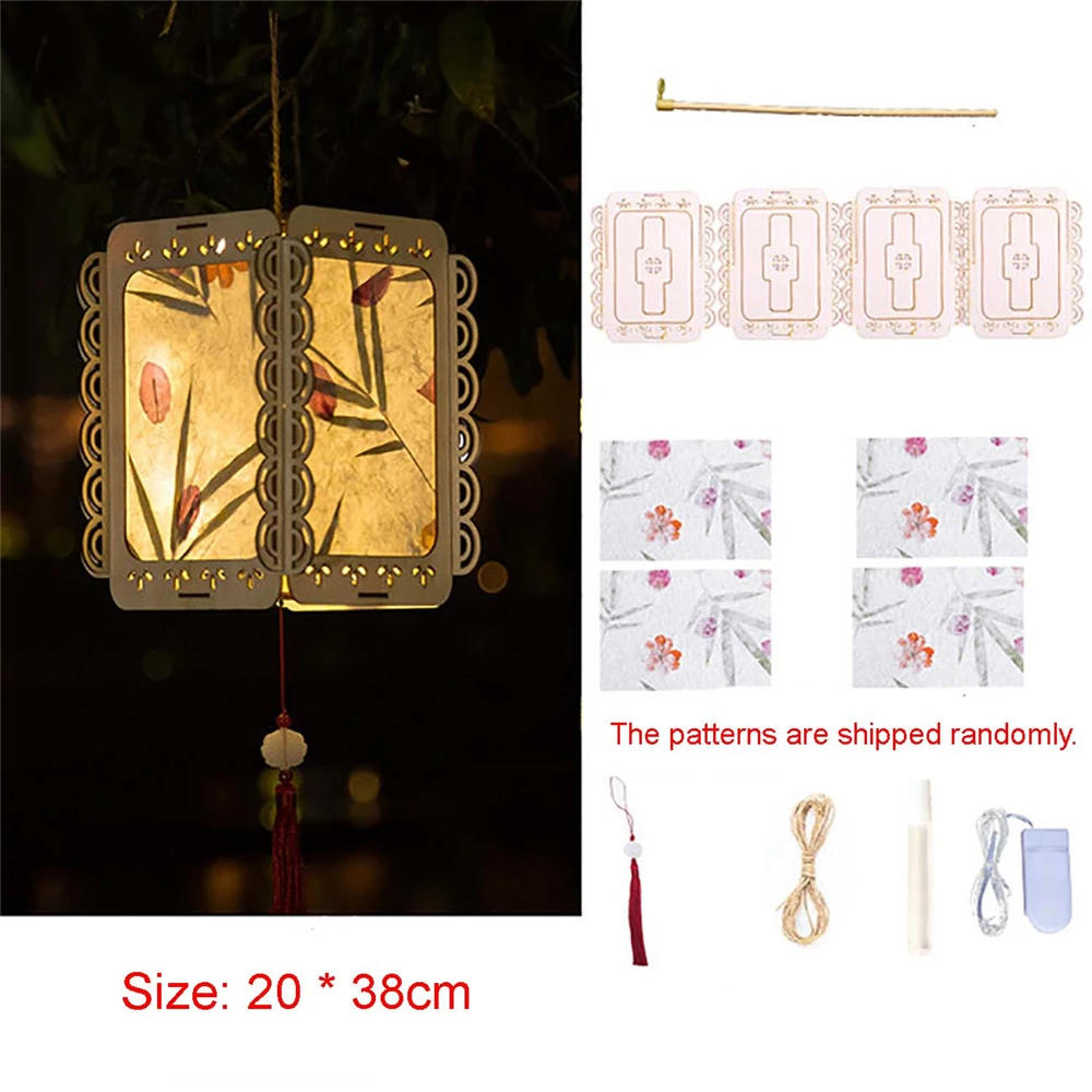 Description Picture 4 of itemDIY Handmade Flower Paper Lantern Set Vintage Chinese Style Blossom Flower Light Portable Lamp Festival Glowing Lanterns Gift