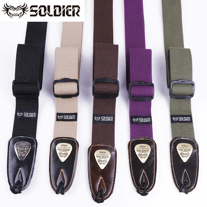 Description Picture 3 of itemTop Quality Soldier Electric Acoustic Bass Guitar Strap Cotton Black Green Blue Musical Instruments Accessories