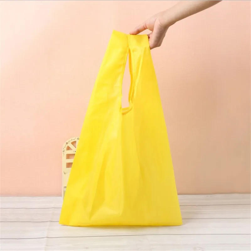 Description Picture 4 of itemSolid Color Foldable Shopping Bag Eco Reusable Tote Oxford Fabric Casual Large-capacity Shopping Bag Home Storage Bag Supplies