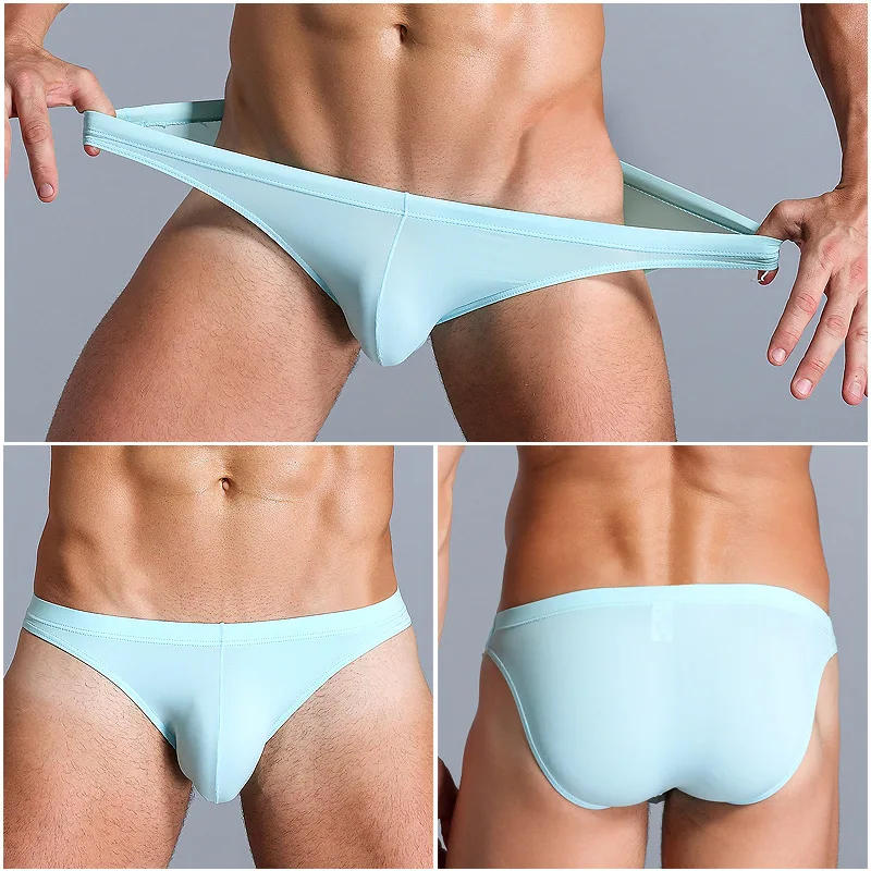 Description Picture 5 of itemMens Sexy Underwear Gay Sexy Briefs Transparent Man Underwear Slip Breathable Silky Quick-Drying U-convex Pouch Underpants Thong