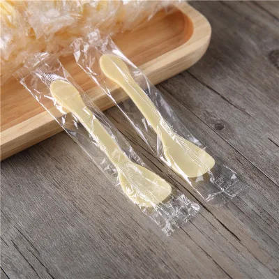 Description Picture 2 of item100PCS Disposable Spoons Plastic PP Made Eco-friendly Stocked Individually Wrapped Ice Cream Spoons
