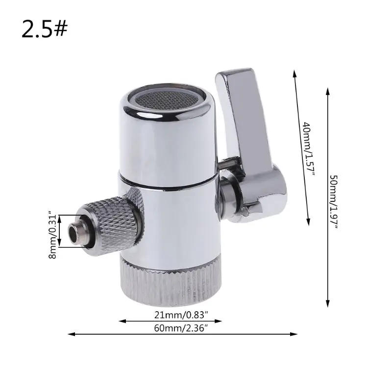 Description Picture 6 of itemM22 Brass Water Filter Faucet Replacement Parts Diverter Valve Ro System 1/4" 2.5/8" 3/8" Tube Connector Fittings Home Kitchen