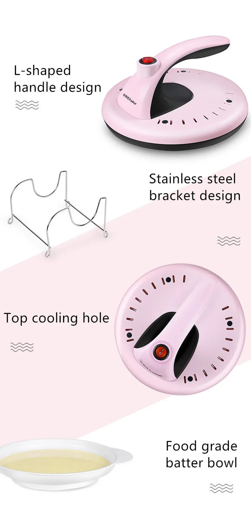 Description Picture 2 of item220V Electric Crepe Maker Non-stick Pancake Maker Machine Household Electric Baking Pan Easy Operation