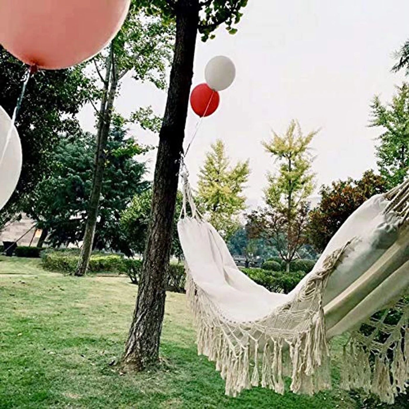 Description Picture 6 of itemNordic Style White Hammock Outdoor Indoor Garden Dormitory Bedroom Hanging Chair For Child Adult Swinging Single Safety Hammock