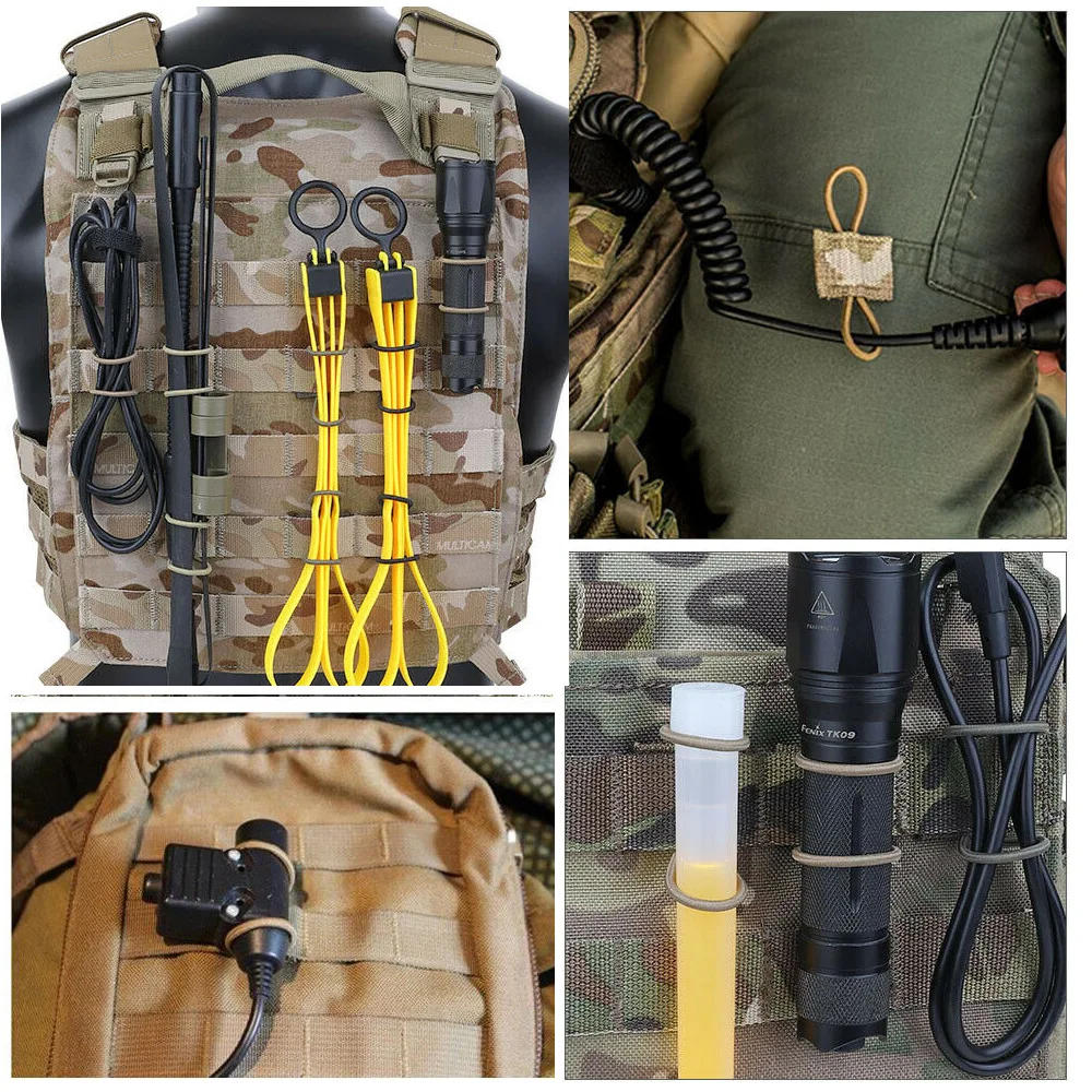 Description Picture 2 of itemElastic MOLLE Webbing Ribbon Buckle EDC Tool Outdoor Hunting Backpack Vest PTT Antenna Stick Pipe Binding Retainer