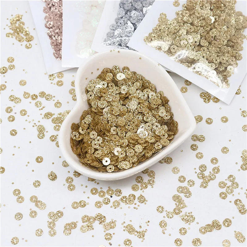 Description Picture 3 of itemChampagne Paillettes 3mm 4mm 6mm 10mm Glitter Sequin Loose Sequins Sewing Wedding Craft Women Garments Accessories