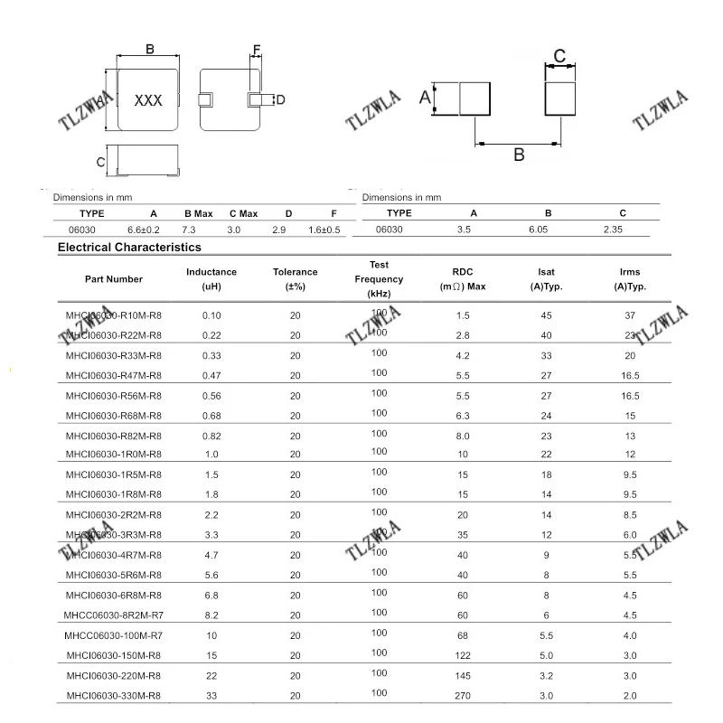 Description Picture 3 of item10PCS 0630 SMD Inductance 1UH 2.2UH 3.3UH 4.7UH 6.8UH 10UH 15UH 22UH 33UH 47UH Power Inductor