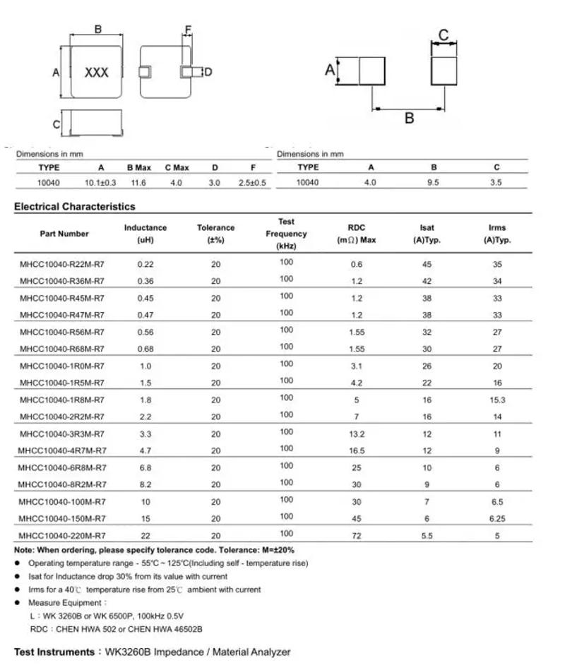 Description Picture 2 of item5pcs/lot NEW SMD Power Inductors 2.2uh 2R2 4.7uh 4R7 6.8uh 6R8 10uh 100 220uh 220 Chip Inductor 1040