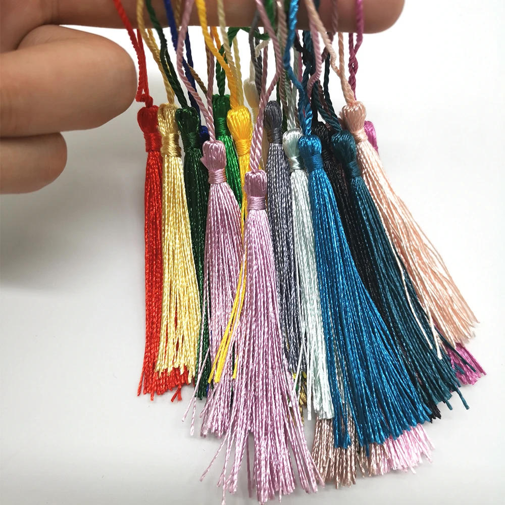 Description Picture 6 of item100pcs/lot 13cm Tassel Silk Fringe Silky Floss Bookmark Tassels Mini Tassels For DIY Craft Jewelry Making Souvenir Bookmarks