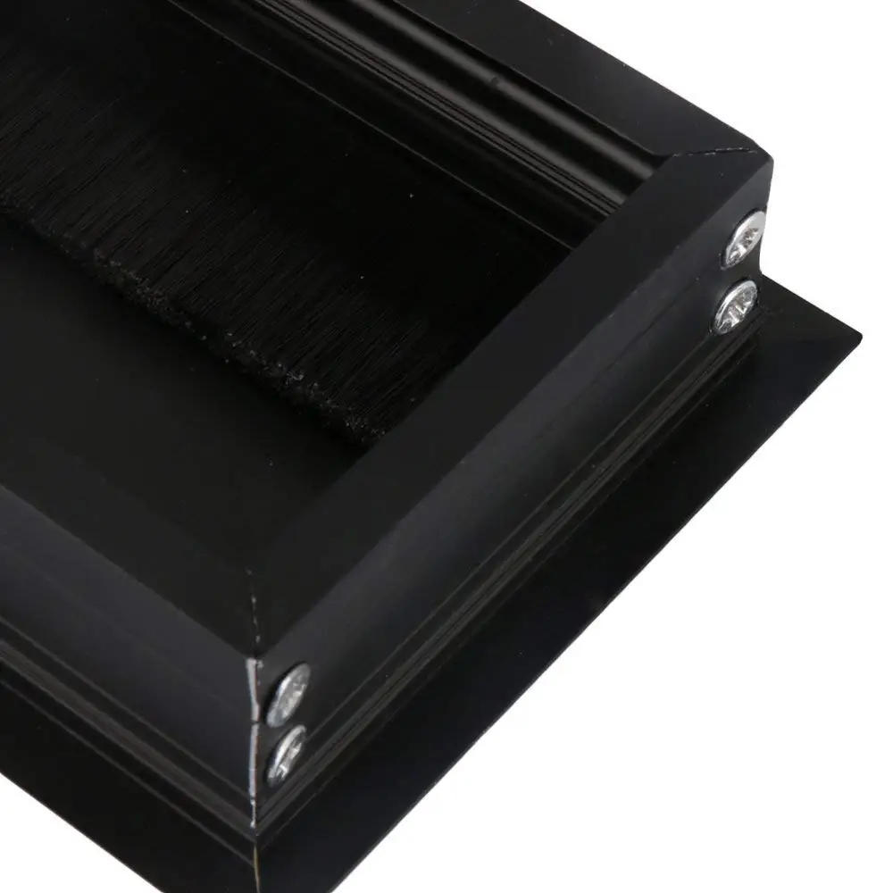 Description Picture 6 of item1pc ABS 160mm Table Desk Rectangle Wire Cable Grommet Hole Cover Outlet Port with Black Brush