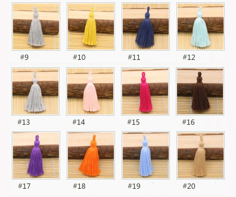Description Picture 2 of item8cm Cotton Tassels Hanging Ears Vintage Colors Tassel Garments Decor DIY Craft Earring Accessory Fringe Trim Pendant 10pcs/lot