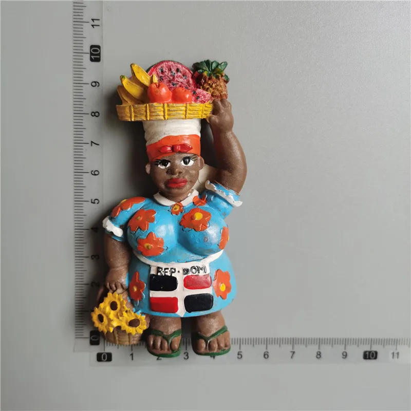 Description Picture 2 of itemDominican Republic Black Lady Carnival Bus Santa Domingo Church Punta Cana Macaw Resin fridge Magnet Tourist Souvenirs