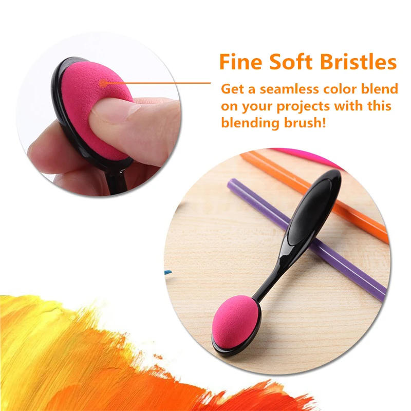 Description Picture 5 of itemCraft Ink Blending Brushes Drawing Painting Makeup Brushes Scrapbooking Card Plastic Stencil Used Fine Soft Bristles DIY Tool