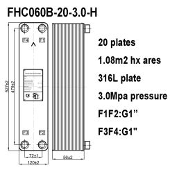 1.08m2 316L Stainless Steel 20 Plates Brazed Plate Heat Exchanger Instead SWEP Heat Exchanger