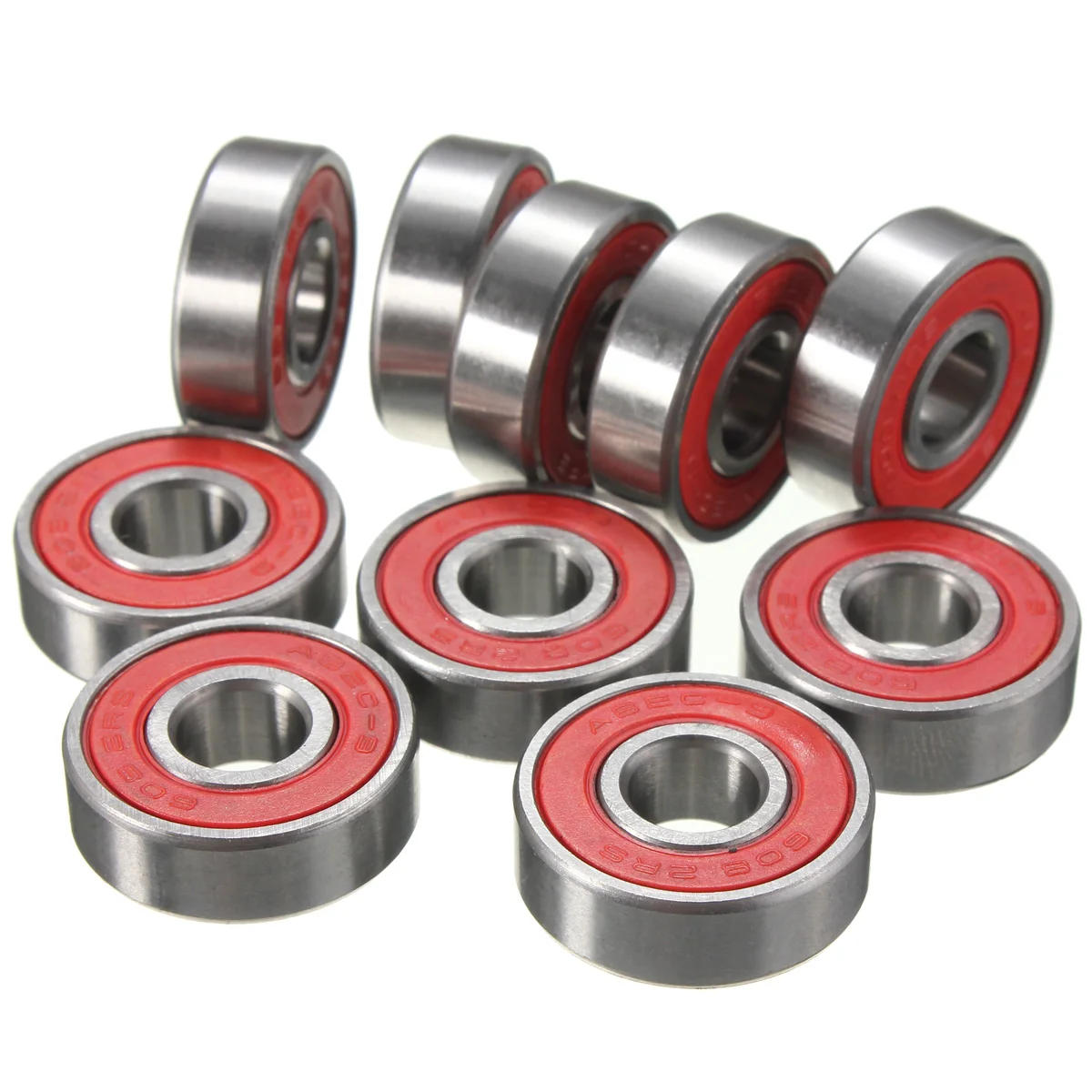 Description Picture 4 of item8x22x7mm 10x ABEC-9 608 2RS Inline Roller Skate Wheel Bearing Anti-rust Skateboard Wheel Bearing shaft Red Sealed