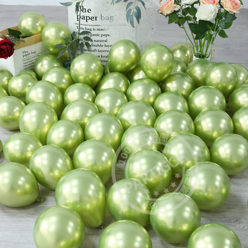 Description Picture 5 of item25/50pcs 5 Inch Balloons Chrome Champagne Rose Gold Lilac Black Metallic Globos Wedding Birthday Party Decorations Baby Shower