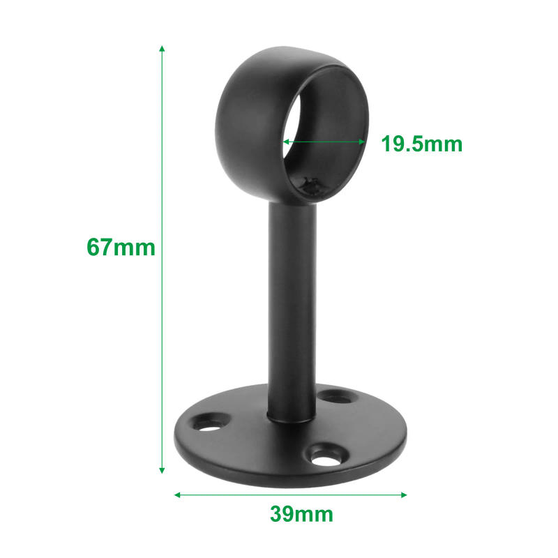 Description Picture 6 of item2Pcs Flange Rod Holders Curtain Rod Ceiling-Mount Bracket Stainless Steel Flange Rod Holder Closet Pole End Supports Socket