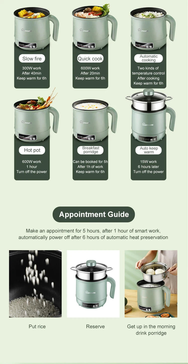 Description Picture 5 of itemElectric Rice Cooker Single Double Layer 220V Multi Cooker Non-Stick Smart Mechanical MultiCooker Steamed Rice Pot For Home EU