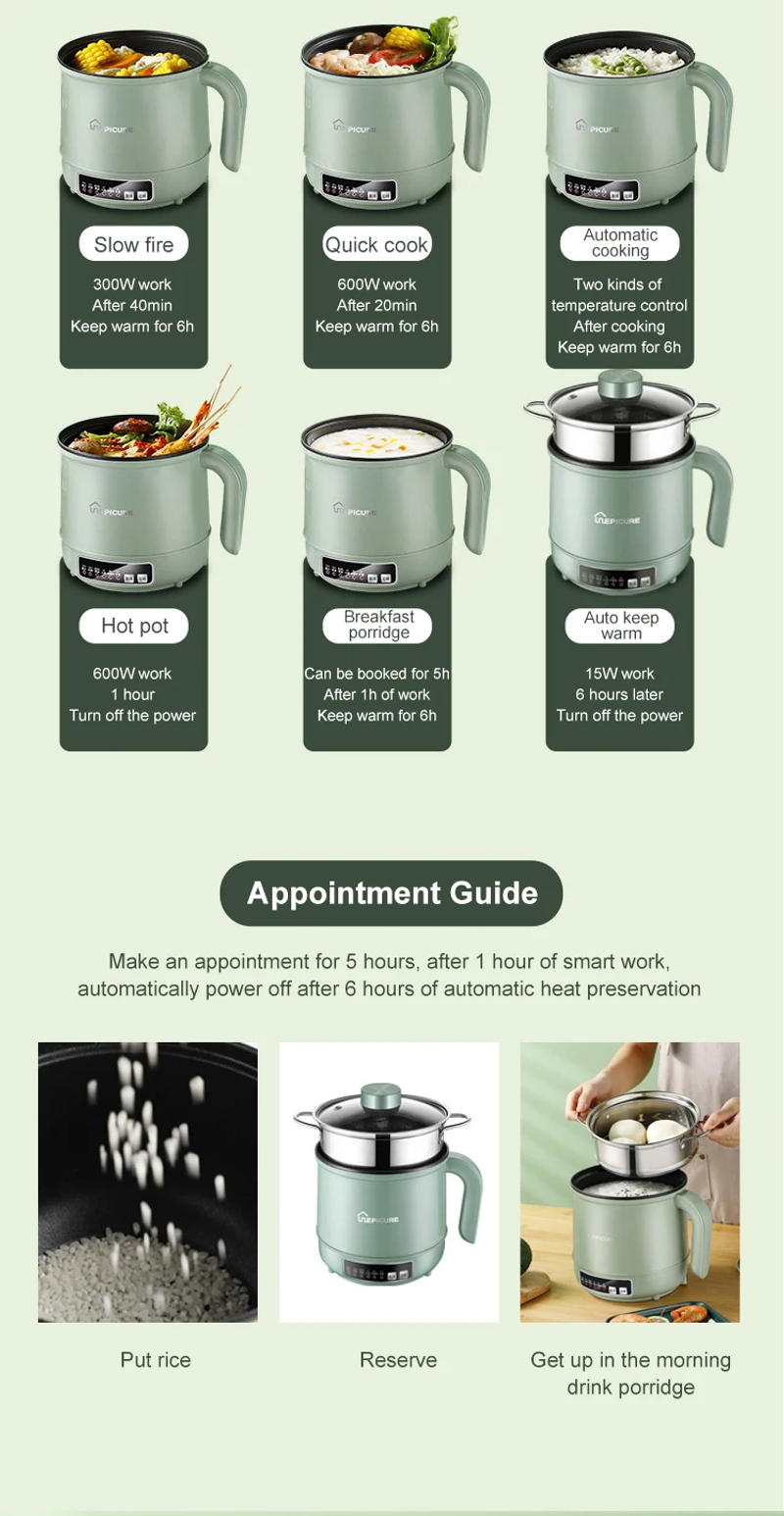 Description Picture 5 of itemElectric Rice Cooker Single Double Layer 220V Multi Cooker Non-Stick Smart Mechanical MultiCooker Steamed Rice Pot For Home EU