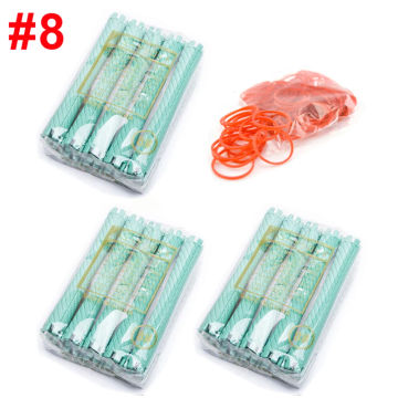3 Packs/set 9mm Hair Perm Rods with Rubber Bands Kit Cold Permanent Bar Plastic Curlers Rollers Set Wave Fluffy Corn Hair 1507