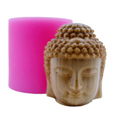 Mini Buddha Head Soap Candle Silicone Mold Candle Wax Molds Decorating Gypsum Resin Epoxy Crafts Silicone Mould