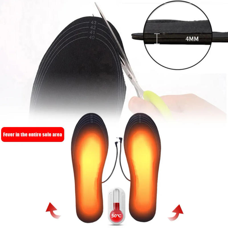 Description Picture 6 of item1 Pair Heated Shoe Insoles Warm Insoles USB Sock Mat Electrically Heating Washable Thermal Shoe Pad for Unisex Outdoor Camping