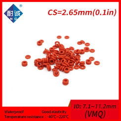 5PCS/lot Silicone rubber oring red VMQ CS 2.65mm ID7.1/7.5/8/8.5/9/9.5/10/10.6/11.2mm O Ring Gasket Silicone O-ring waterproof