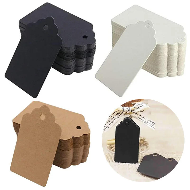 Description Picture 2 of item100pcs Kraft Paper Tags with Strings Handmade with Love Hang Tags Garment Tags for Candy/Gift/Cookies Display Packing Label Card