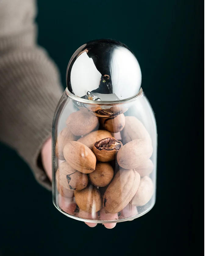 Description Picture 3 of itemGolden Cork Cover Glass Storage Jar Kitchen Food Storage Container Coffee Bean Tea Can Sundries Storage Bottle Home Decoration