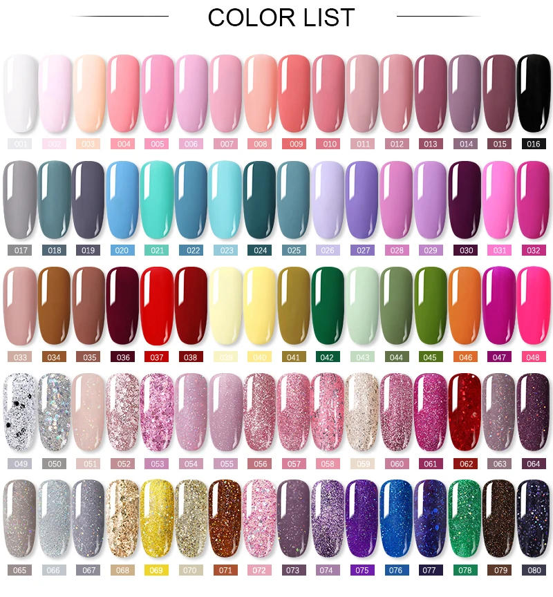 Description Picture 4 of item8.5ml Gel Nail Polish Semi Permanent Soak Off Glitter and Classic Varnish Needed LED&UV Lamp to Dry and Base & Top Coat lacquer