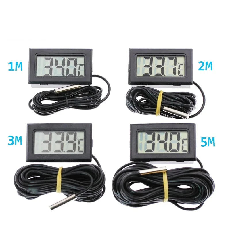 Description Picture 3 of item1PCS Mini LCD Digital Thermometer indoor outdoor 2M/3M/5M Meters with remote sensor for car