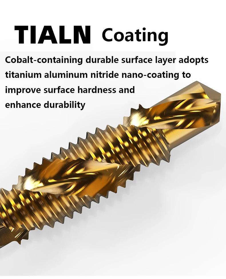 Description Picture 3 of itemTap Drill Bits Set Titanium Plated Hex Shank HSS Countersink Thread Metric Screw Machine Compound M3 M4 M5 M6 M8 M10 Hand Tools