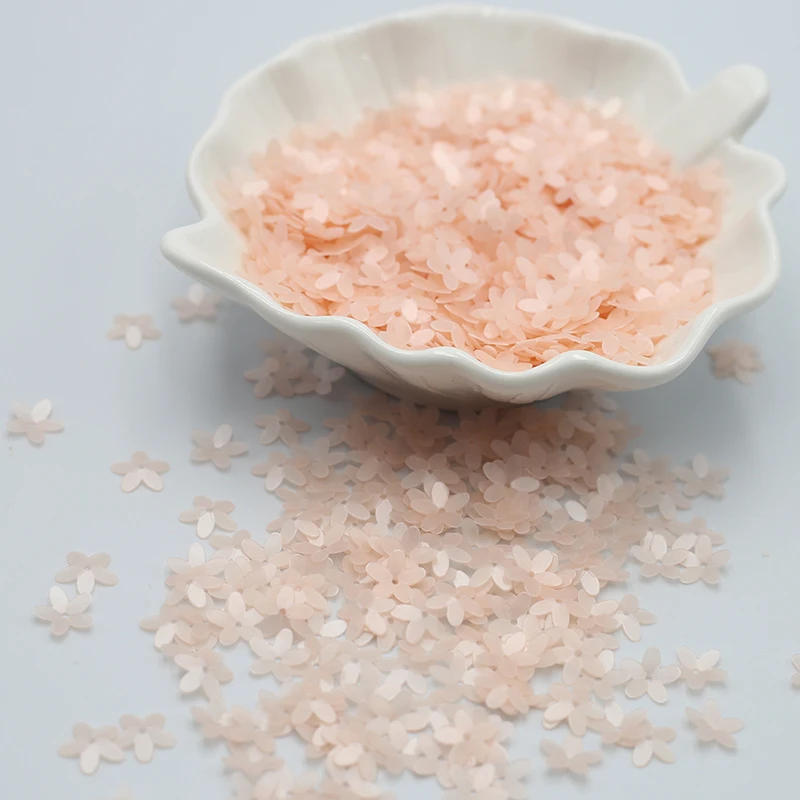 Description Picture 5 of item10mm Flower Seuiqns Five Petal Bloom Paillettes 3D Matte Color PVC Manicure Sequin for Craft Art Nails Beading Embroidery 800Pcs