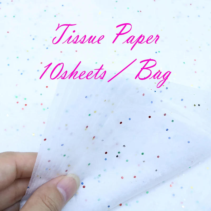 Description Picture 3 of item10 Sheets 50*66CM Glitter Sequins Tissue Paper DIY Handmade Craft Paper Flowers Gift Packing Wedding Party Home Decor Supplies