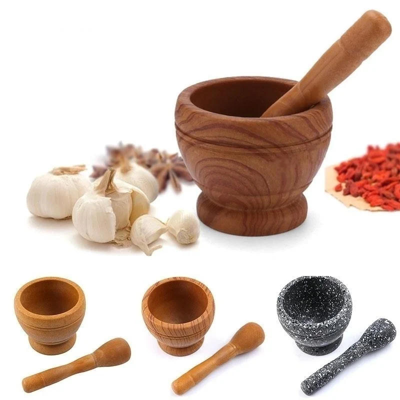 Description Picture 3 of itemResin Mortar Pestle Set Garlic Herb Spice Mixing Grinding Crusher Bowl Restaurant Kitchen Tools
