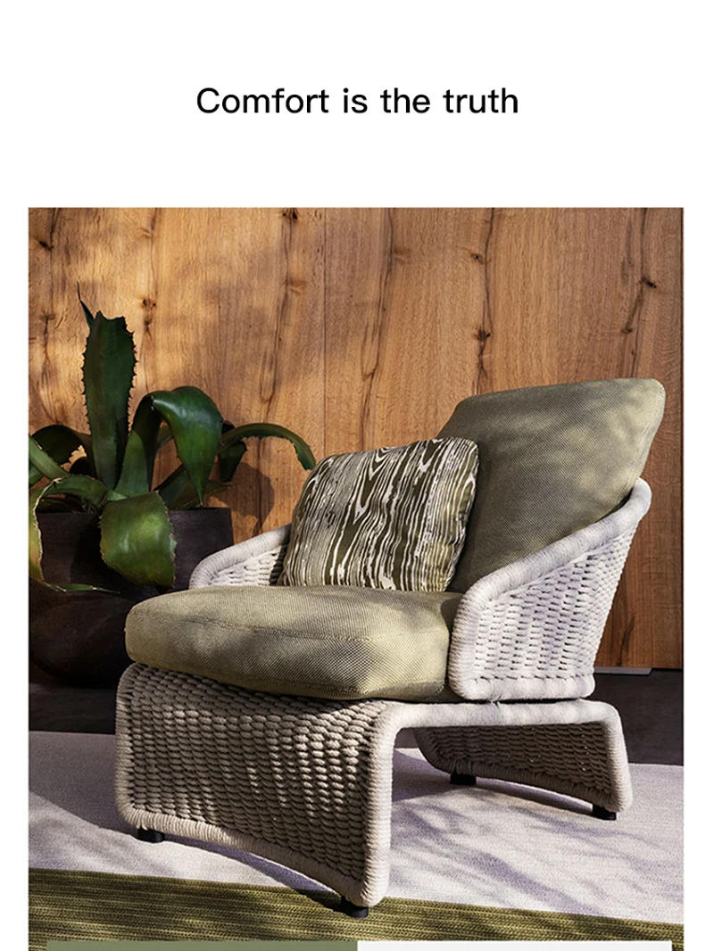 Description Picture 6 of itemCreative Outdoor Sofa Double Sofas For Lazy People Sun Shine Lounger Rattan Garden Furniture Cafe Rest Chairs Patio Courtyard