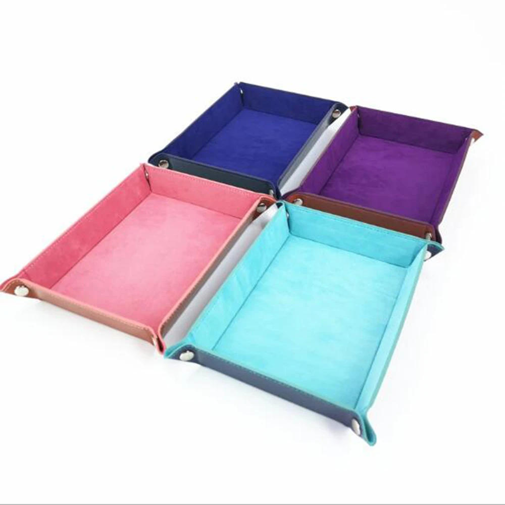 Description Picture 5 of itemDouble-Sided Dice Storage Tray Holder  Leather Folding  Velvet for  D&D Card Memo Table Games Organizer