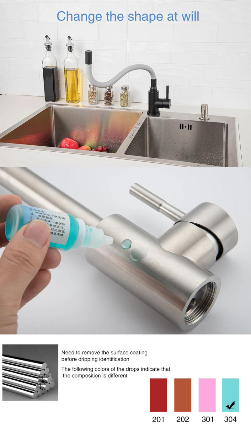 Description Picture 4 of itemULA Flexible Spout Kitchen Faucet Stainless Steel Kitchen Mixer Tap Hot Cold for Kitchen Sink Kitchen Faucet Nozzle Sink Mixer