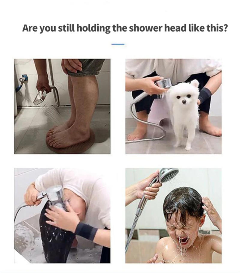 Description Picture 3 of itemRemovable Bracket Suction Cup Silicone Shower Head Holder Wall Mount Shower Adjustable Holder Shelf Rack Bathroom Accessories