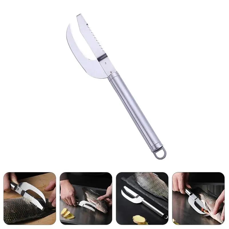 Description Picture 3 of item2in1 Fish Skin Brush Fast Remove Fish Scale Scraper Planer Tool Fish Scaler Fishing Knife Cleaning Tools Kitchen Accessories