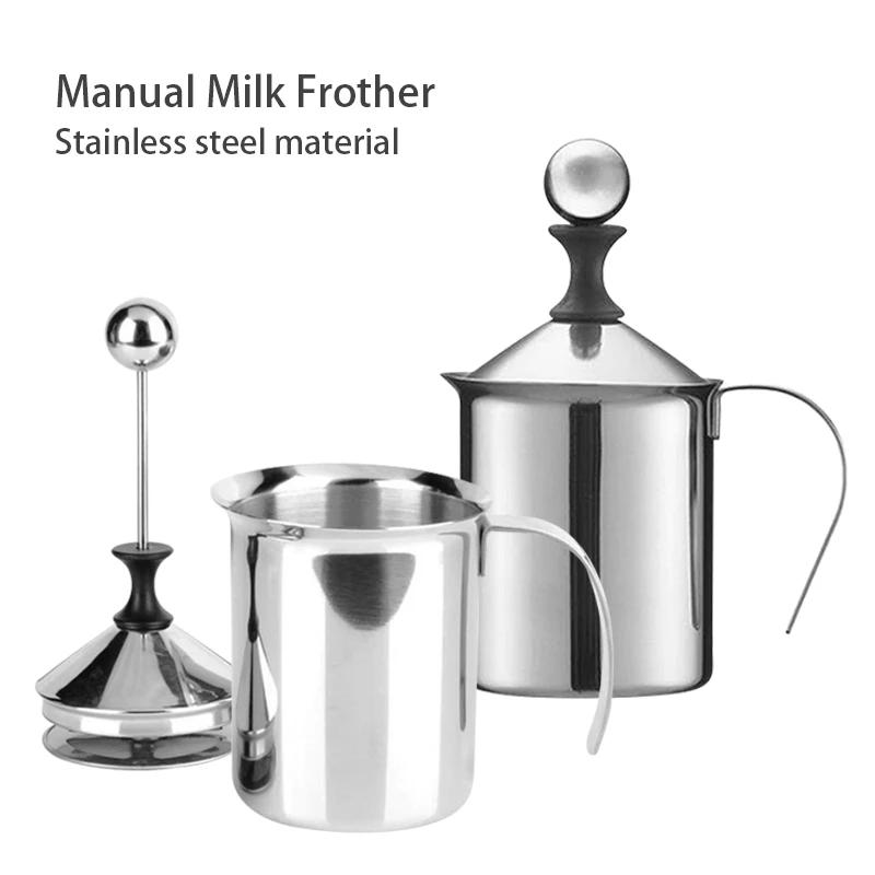 Description Picture 2 of itemMilk Frothers Stainless Double Mesh Milk Creamer Milk Foam For Coffee Milk Egg Beater Kitchen Tool Coffee Mixer Frother 400ML