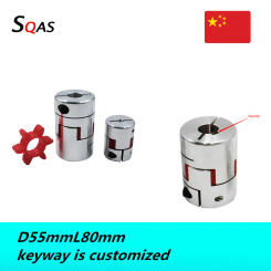 1Pcs inner hole12/12.7/14/16/17/18/19/20/21/22/23/24/25/26/27/28mm D55L80 Motor Flexible Plum Coupling Shaft Coupler with keyway