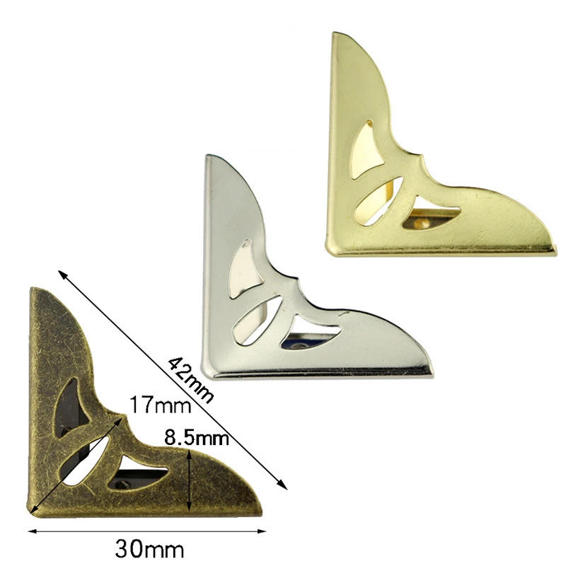 Description Picture 5 of itemNew 42x30mm 20pc Metal Book Corner Protectors Tone Scrapbooking Albums Menus Folders Corner Protectors Card File DIY Decorative