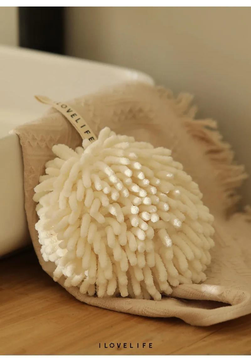 Description Picture 4 of itemChenille Soft Hand Towel with Letters Microfiber Super Absorbent Comfortable Wipe Cloth for Kitchen Bathroom Terry Hair Towels