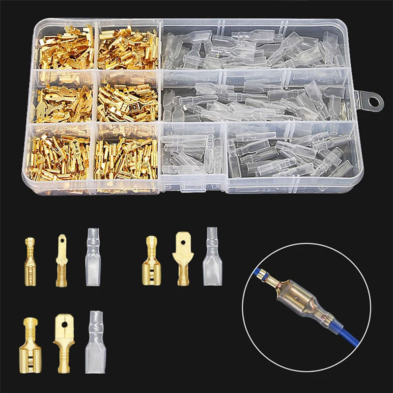 Description Picture 2 of item270pcs 2.8/4.8/6.3mm Crimp Terminals Insulated Seal Electrical Wire Connectors Crimp Terminal Connector Assortment Kit