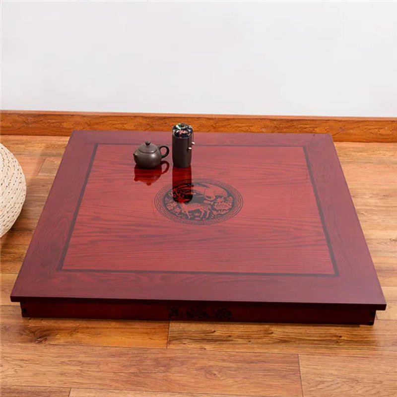 Description Picture 4 of itemSquare 80X80cm Korean Floor Table Folding Legs Luxury Antique Home Furniture Table for Dining Traditional Korean Low Table