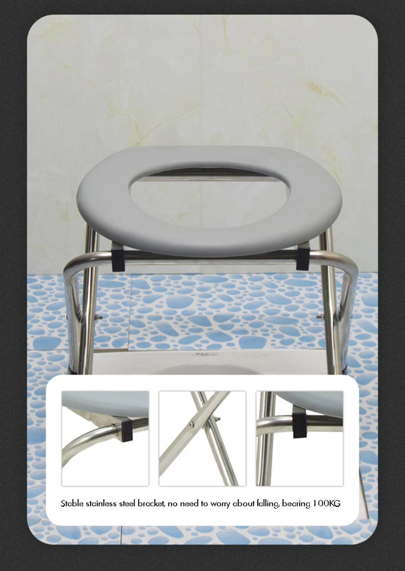 Description Picture 3 of itemPortable Toilet for Camping, Stainless Steel Emergency Toilet and Travel Toilet, Folding Toilet Seat For Potty Toilet Chair