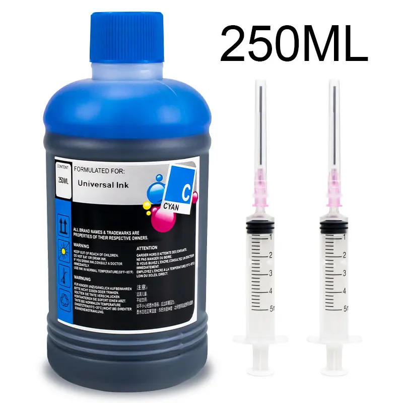 Description Picture 4 of item250ml Ink Universal Dye Ink Bottle For HP 301 302 304 305 21 350 For Epson L100 L200 L392 For Canon PG545 540 Printer Ink