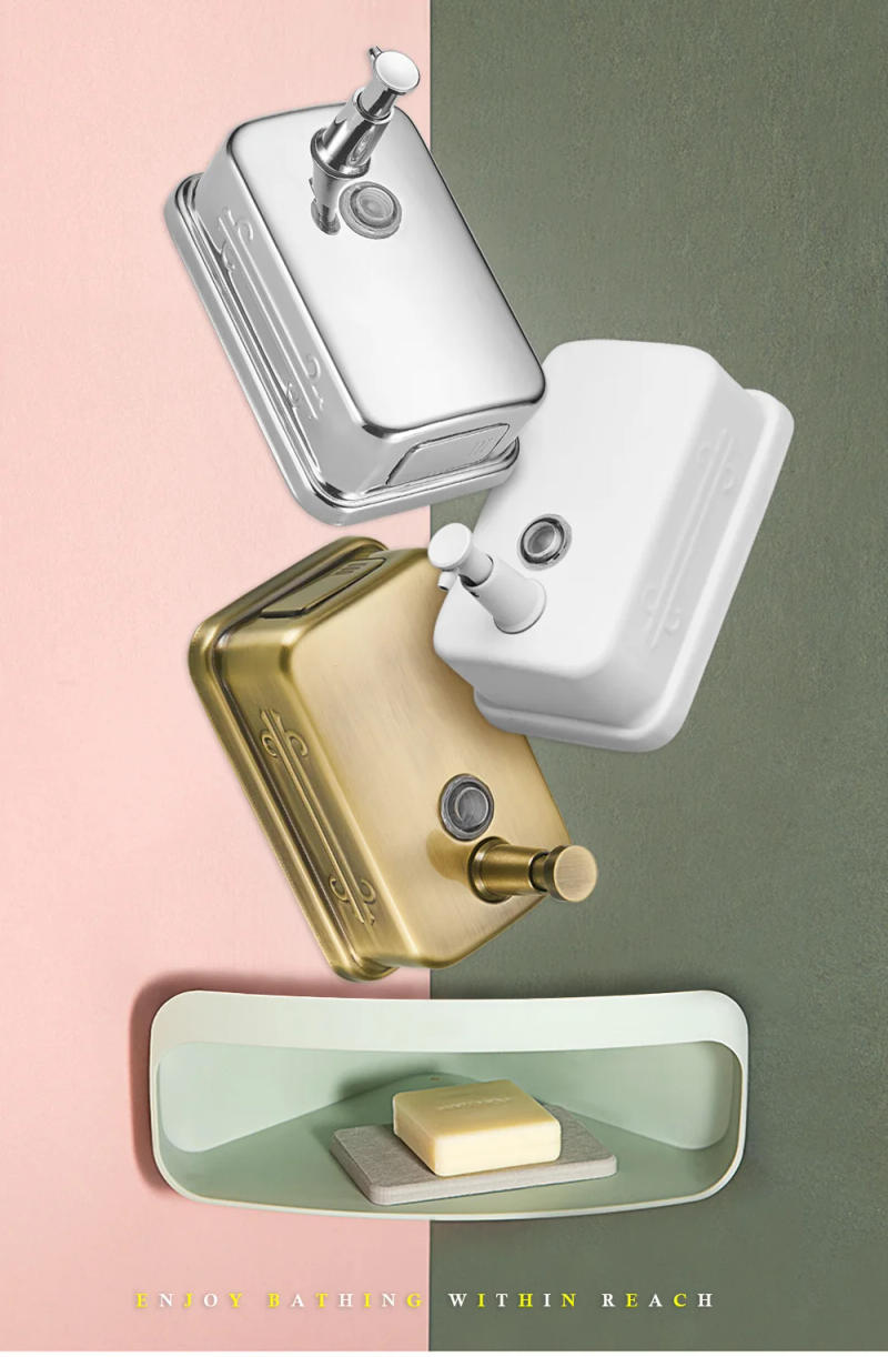 Description Picture 2 of itemBathroom Liquid Soap Dispenser 500/800/1000ml Wall Mounted Soap Pump 304 Stainless Steel Bathroom Accessories WB8607