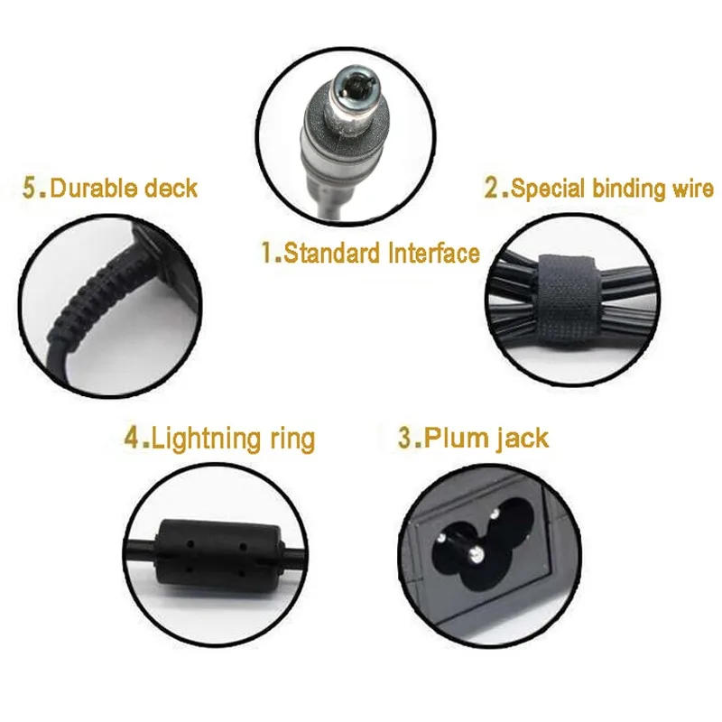 Description Picture 6 of itemPower Supply 19V 3.42A 5.5X2.5mm Laptop Charger AC Adapter Power Supply DC 19 V Volt Charge Notebook 5.5*2.5 65W B450 B550 B560